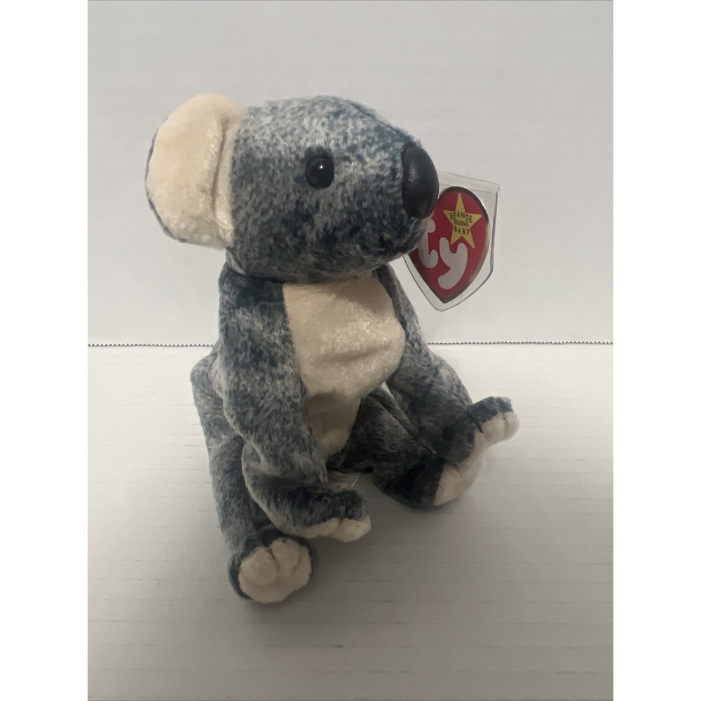 TY Beanie Baby Eucalyptus Blue & Off White Bear PE Pellets 1999 Mint TH